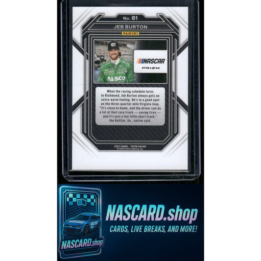 2023 Panini Prizm #81 Jeb Burton White Sparkle Prizm