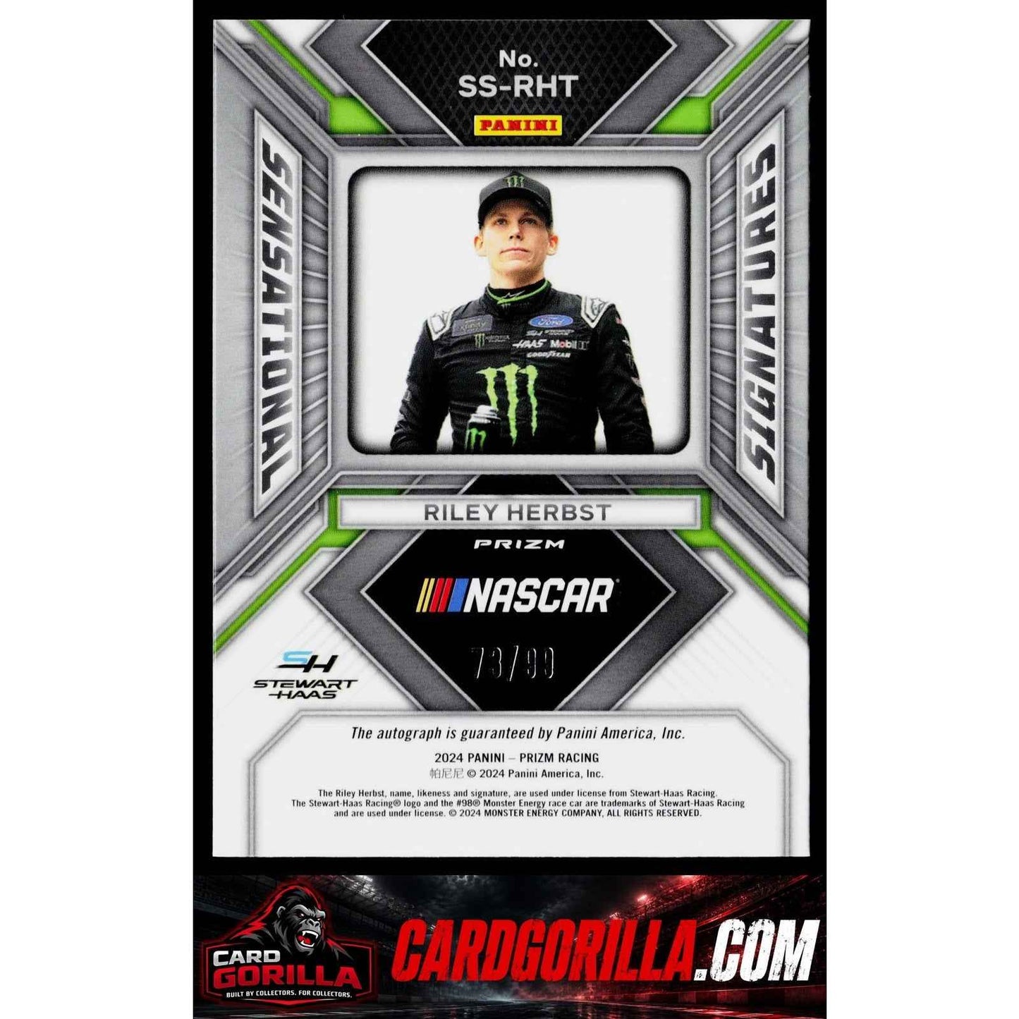 2024 Panini Prizm #SS-RHT Riley Herbst Sensational Signatures Red #/99