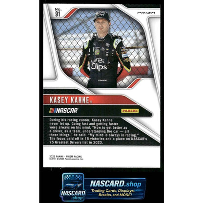 2025 Panini Prizm #91 Kasey Kahne White Sparkle