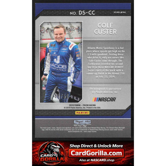 2018 Panini Prizm #DS-CC Cole Custer Driver Signatures Red Prizm #/50