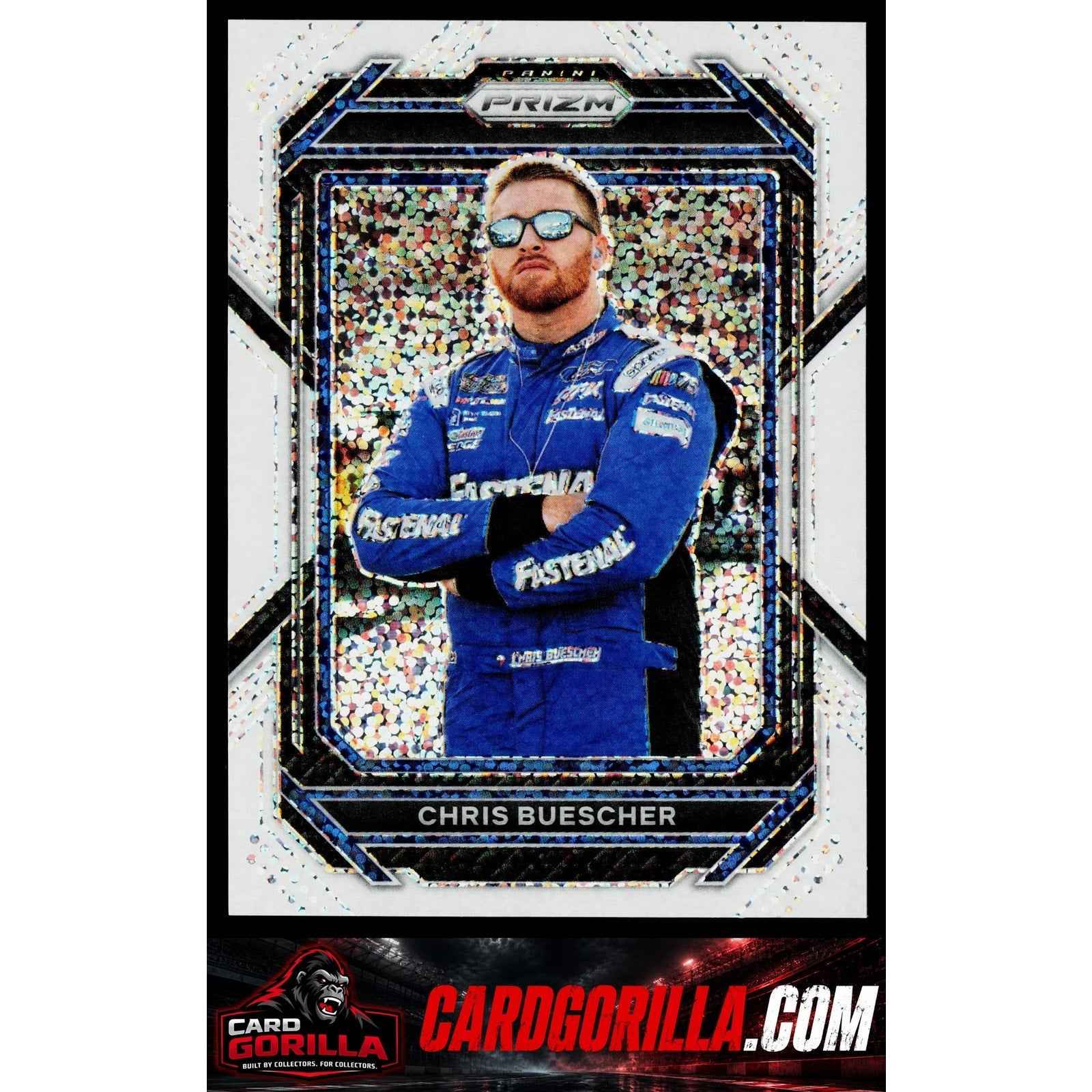 2023 Panini Prizm #62 Chris Buescher White Sparkle Prizm