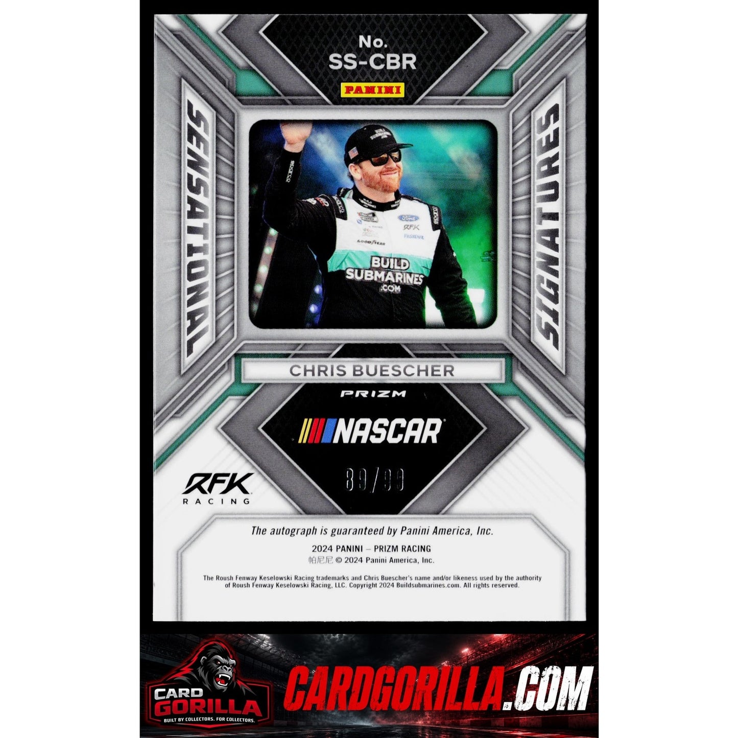 2024 Panini Prizm #SS-CBR Chris Buescher Sensational Signatures Red #/99