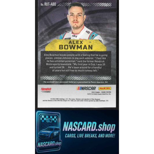 2023 Panini Prime #RUT-ABO Alex Bowman Race Used Trios Sheet Metal #/99