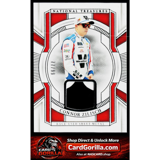2025 Panini National Treasures Connor Zilisch Race Used Sheet Metal Blue #/75