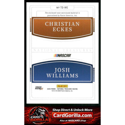 2025 Panini National Treasures Christian Eckes/Josh Williams Team Duals #/75