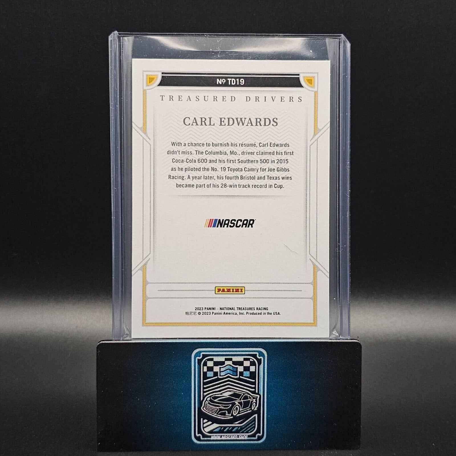 2023 Panini National Treasures Treasured Drivers Holo Gold Carl Edwards /10 - NASCARD.shop