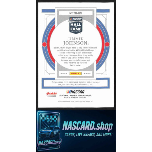 2024 Panini National Treasures #TH-JJN Jimmie Johnson Treasures Of The Hall #/99