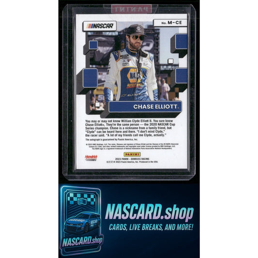 2023 Donruss #M-CE Chase Elliott Monikers Red #24/25 - NASCARD.shop