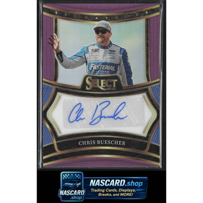 2025 Panini Select #S-CBR Chris Buescher Signatures Purple Prizms #/49