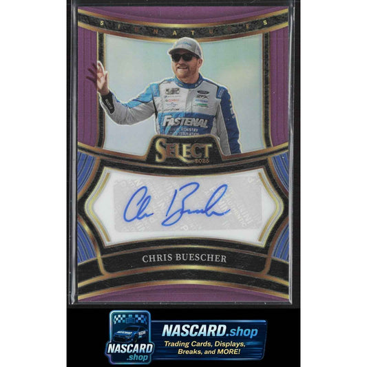 2025 Panini Select #S-CBR Chris Buescher Signatures Purple Prizms #/49