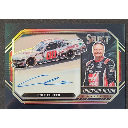 2024 Panini Select Cole Custer Trackside Action Signatures Black Prizms 1/1