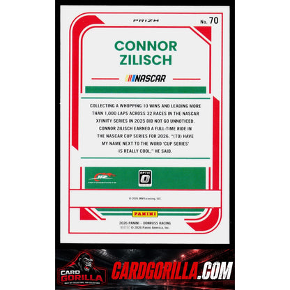 2026 Donruss #70 Connor Zilisch Optic Orange Velocity