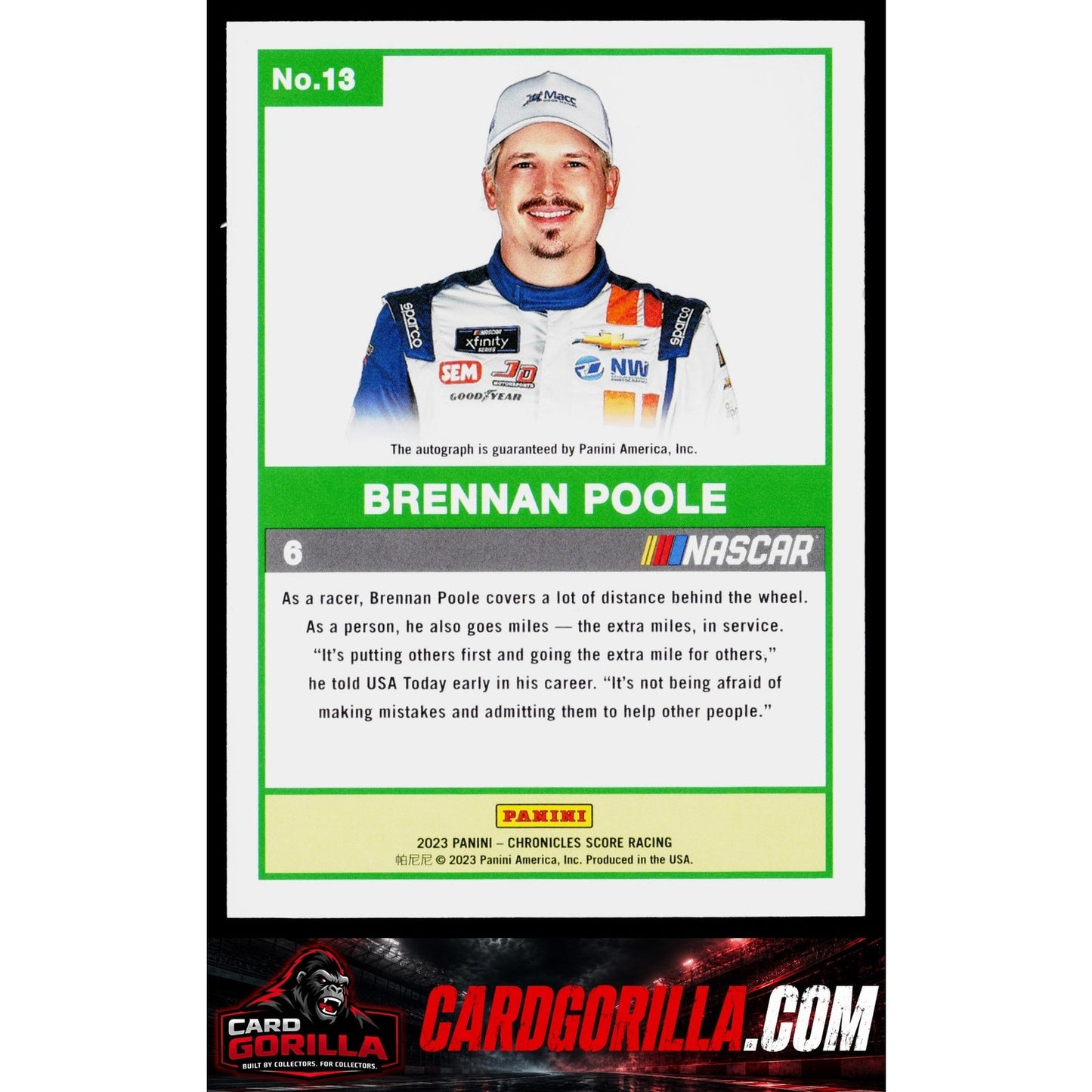 2023 Panini Chronicles #13 Brennan Poole Score Autographs