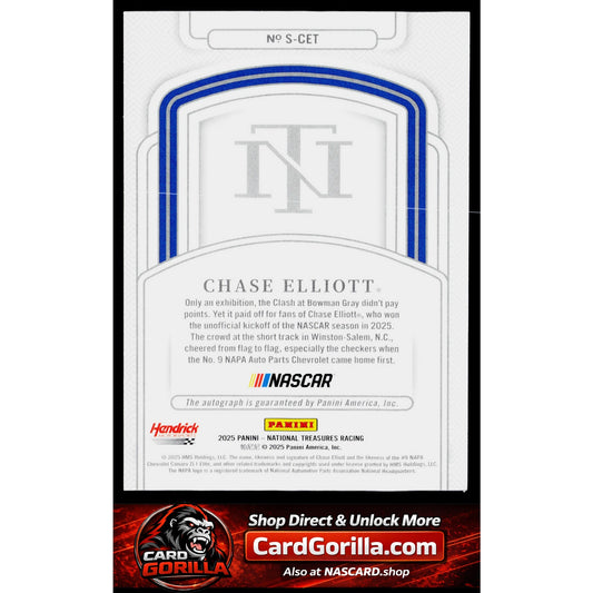 2025 Panini National Treasures #S-CET Chase Elliott Signatures Holo Silver #/25