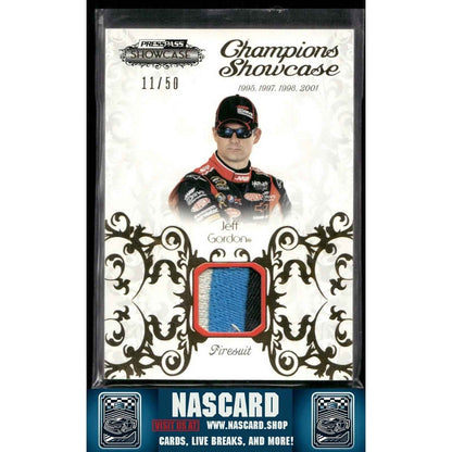 2012 Press Pass Showcase Champions Showcase Jeff Gordon Holo Gold Firesuit /50 - Card Gorilla