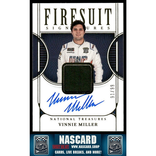 2023 National Treasures Firesuit Signatures Vinnie Miller /99 - NASCARD.shop