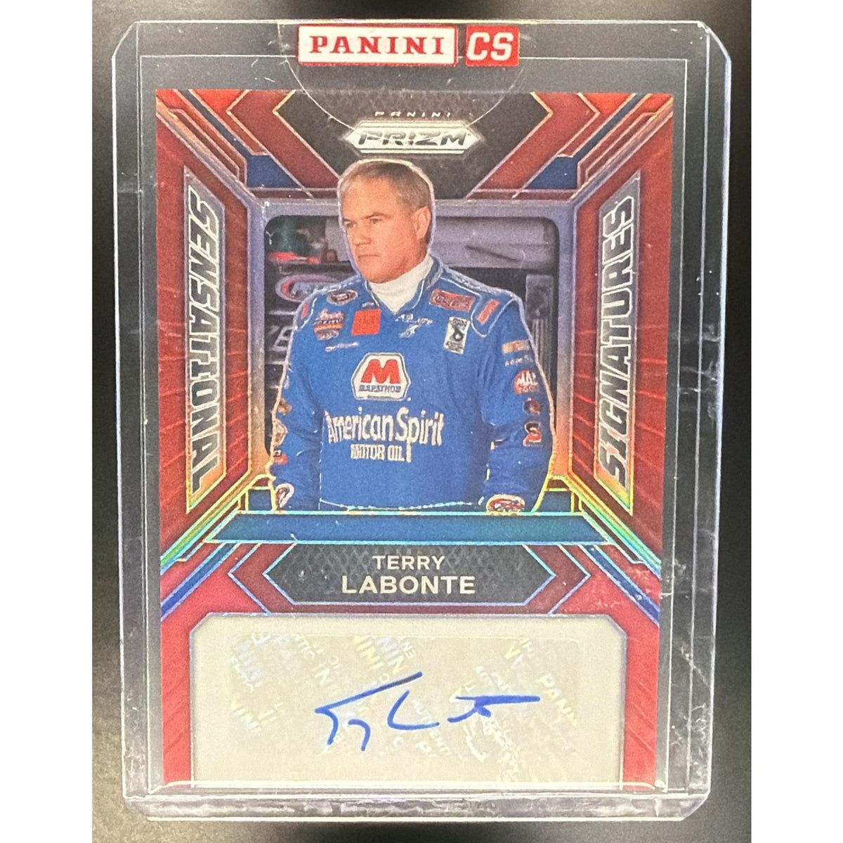 2024 Panini Prizm Terry Labonte #SS-TLE Sensational Signatures Red Prizms /99