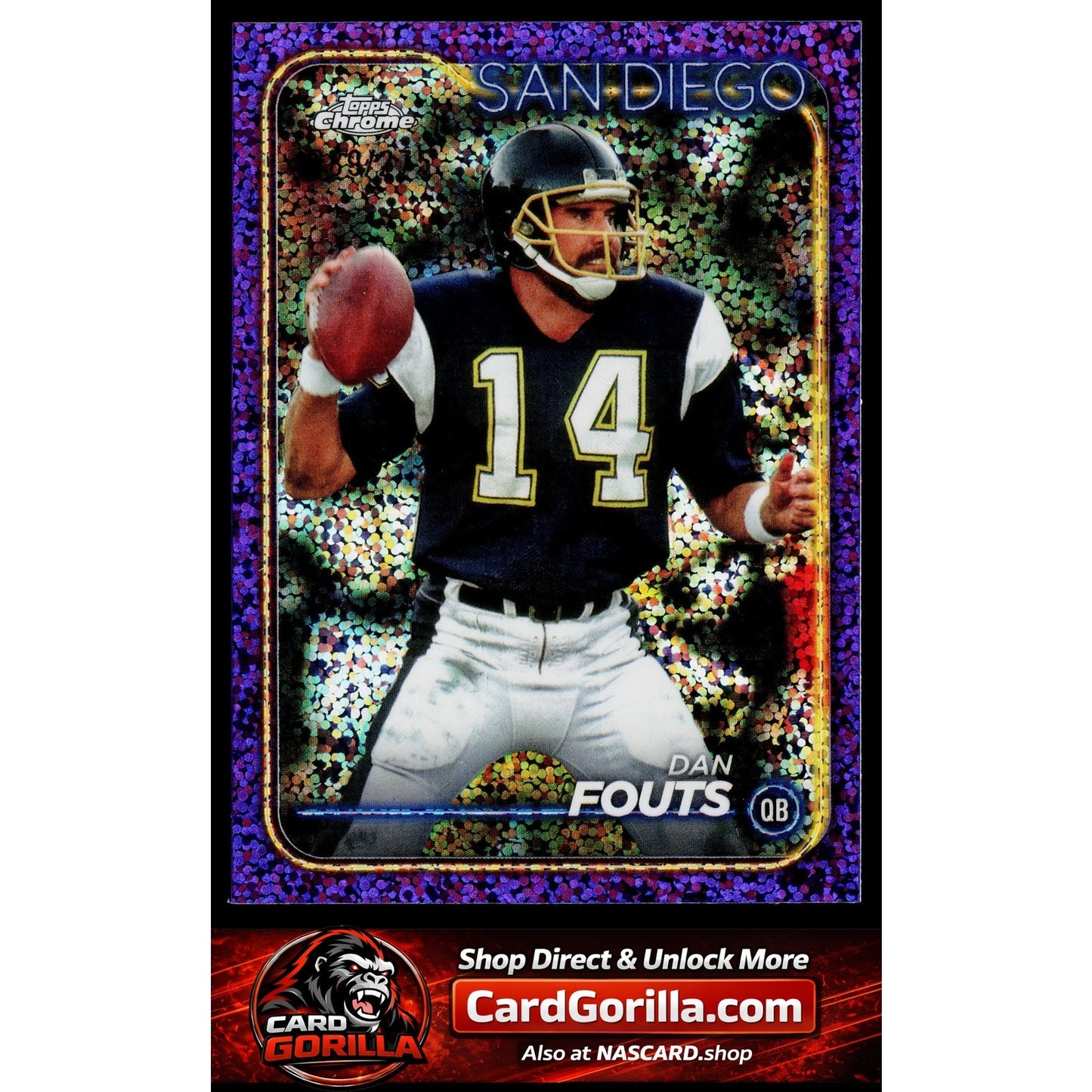 2024 Topps Chrome #172 Dan Fouts Purple Speckle Refractor #/275