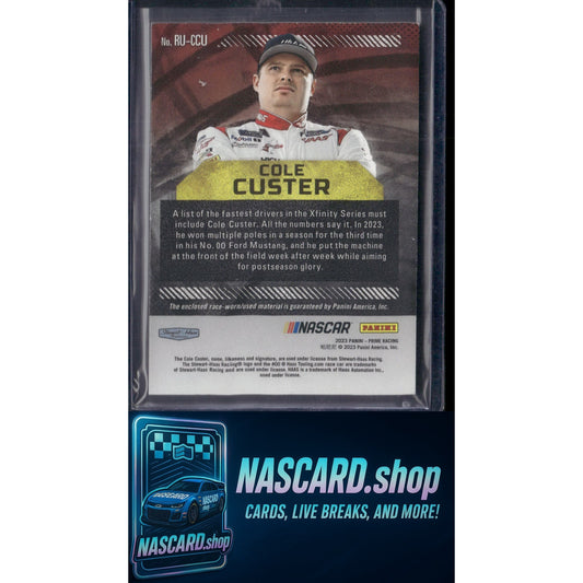 2023 Panini Prime #RU-CCU Cole Custer Race Used Sheet Metal Holo Gold #/25