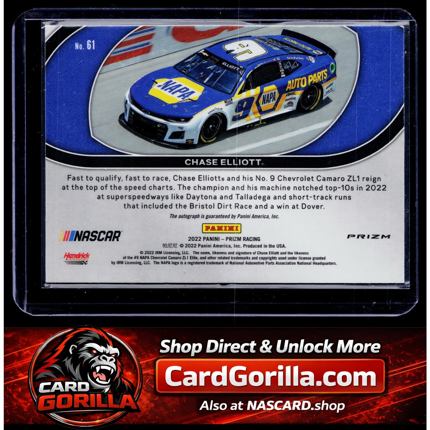 2022 Panini Prizm #61 Chase Elliott White Sparkle Prizm