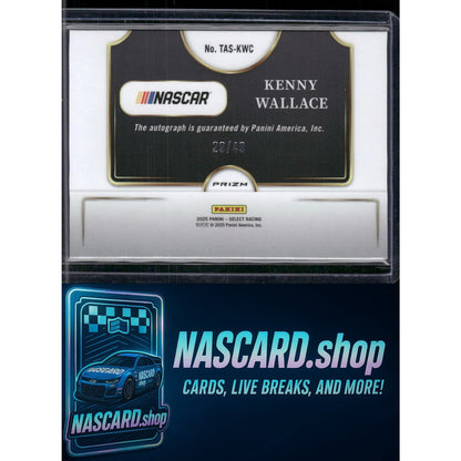2025 Select Racing Kenny Wallace Trackside Action Signatures Purple Prizms #/49 - Card Gorilla