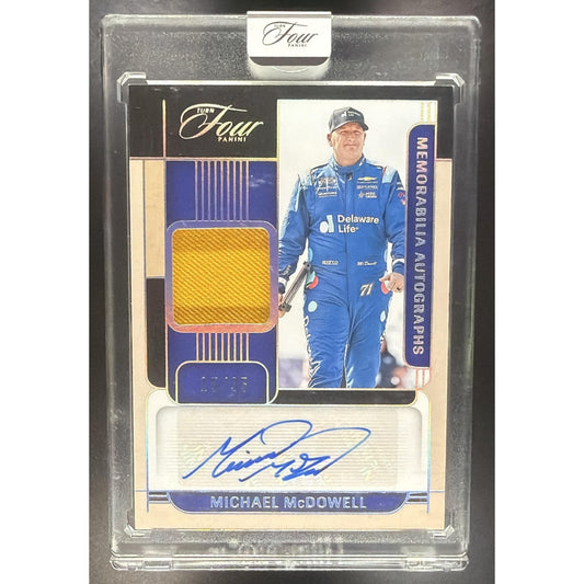 2026 Panini Turn Four Racing Michael McDowell Memorabilia Auto Holo Silver /35