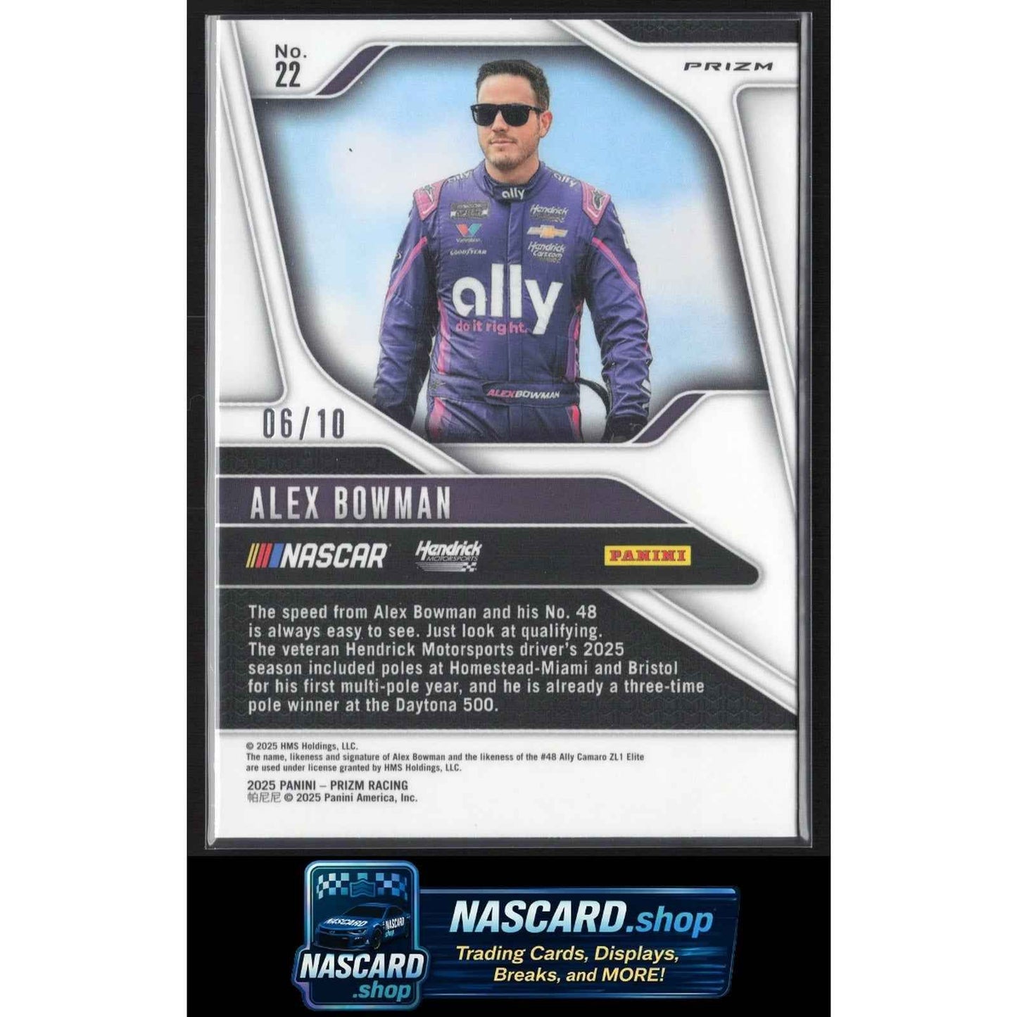 2025 Panini Prizm #22 Alex Bowman FOTL Blue Shimmer #/10