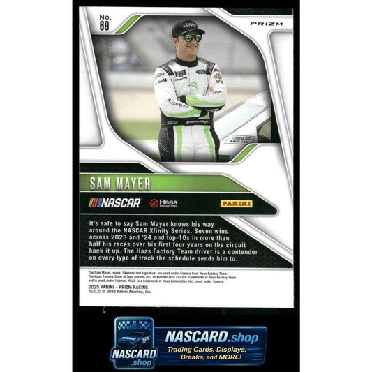 2025 Panini Prizm #69 Sam Mayer White Sparkle