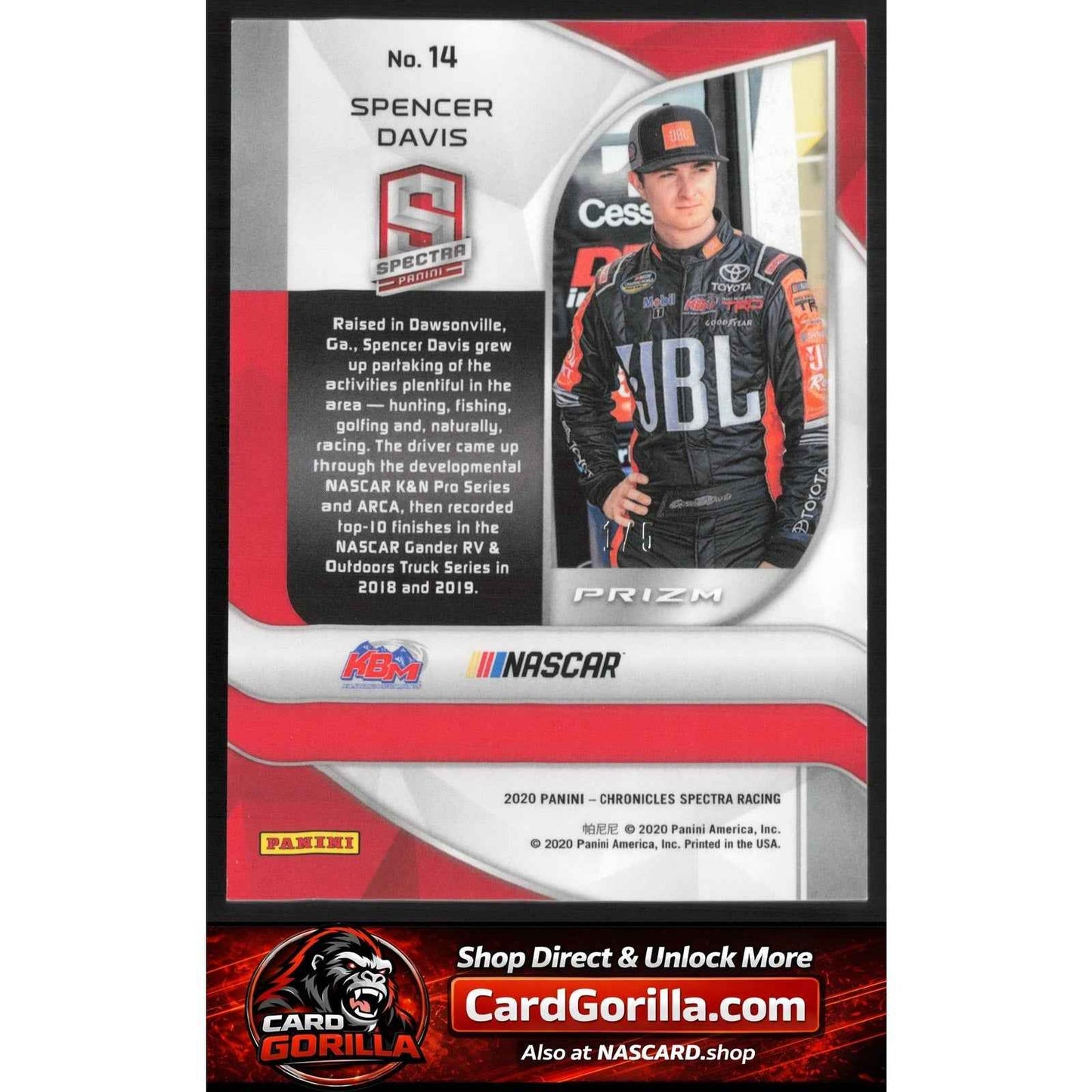 2020 Panini Chronicles #14 Spencer Davis Spectra Emerald Pulsar #/5