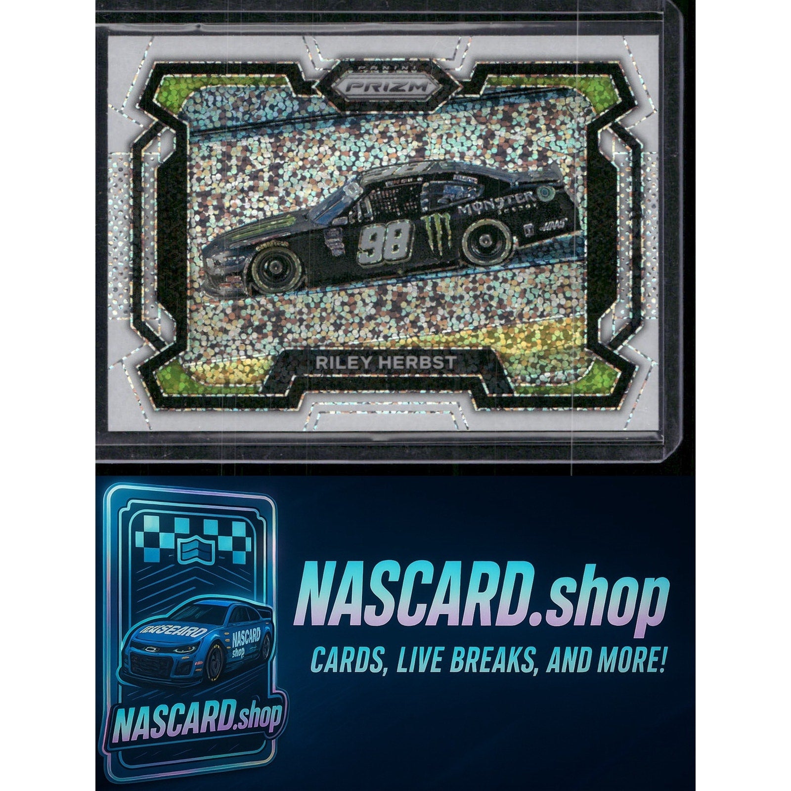 2024 Panini Prizm #30 Riley Herbst White Sparkle - NASCARD.shop