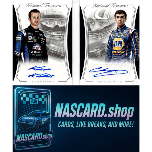 2016 National Treasures Kasey Kahne Chase Elliott Dual Signature Booklet 24/25 - NASCARD.shop