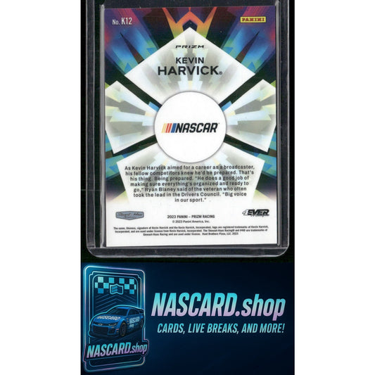 2023 Panini Prizm #K12 Kevin Harvick Kaleidoscopic White Sparkle Prizm
