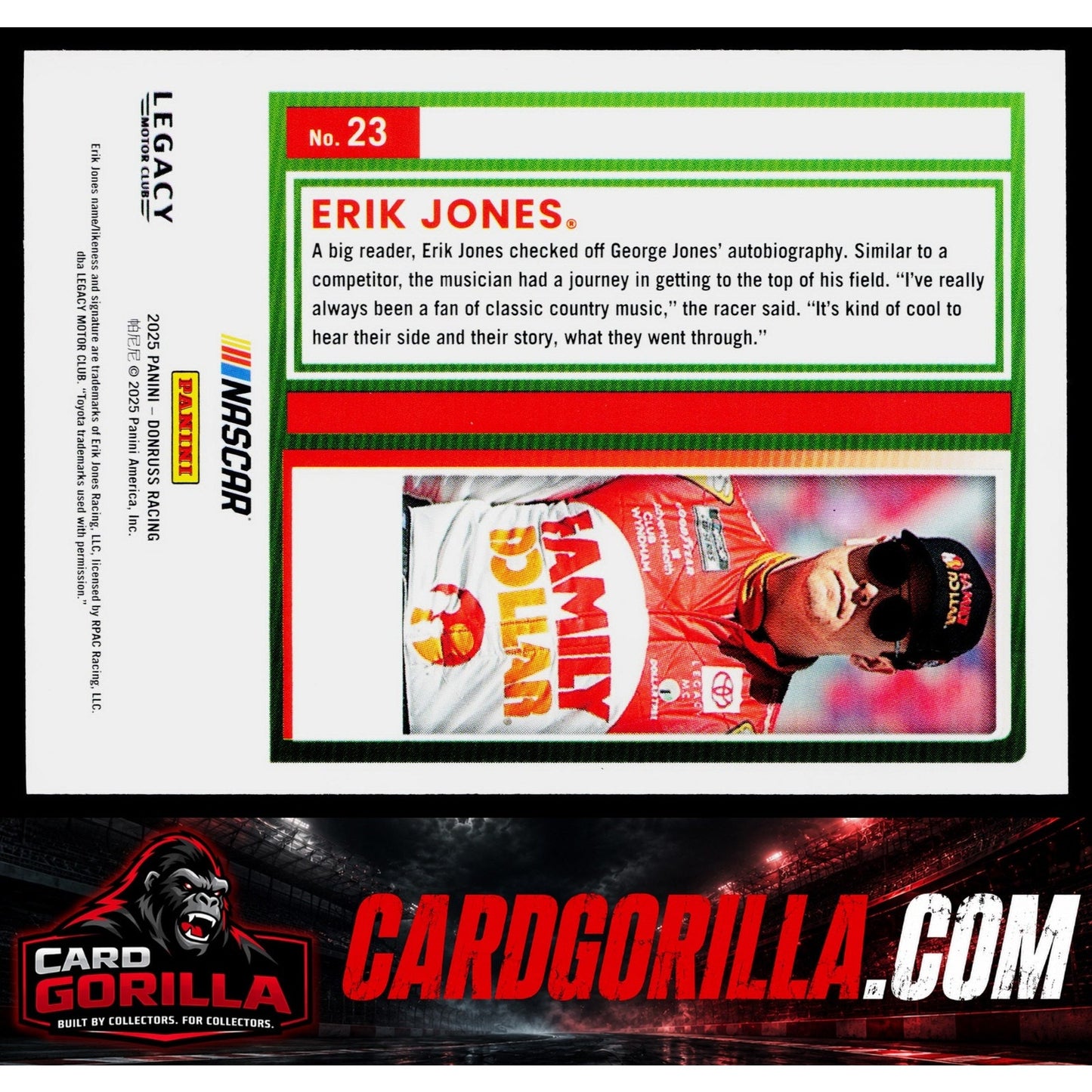 2025 Donruss #23 Erik Jones Purple #/99