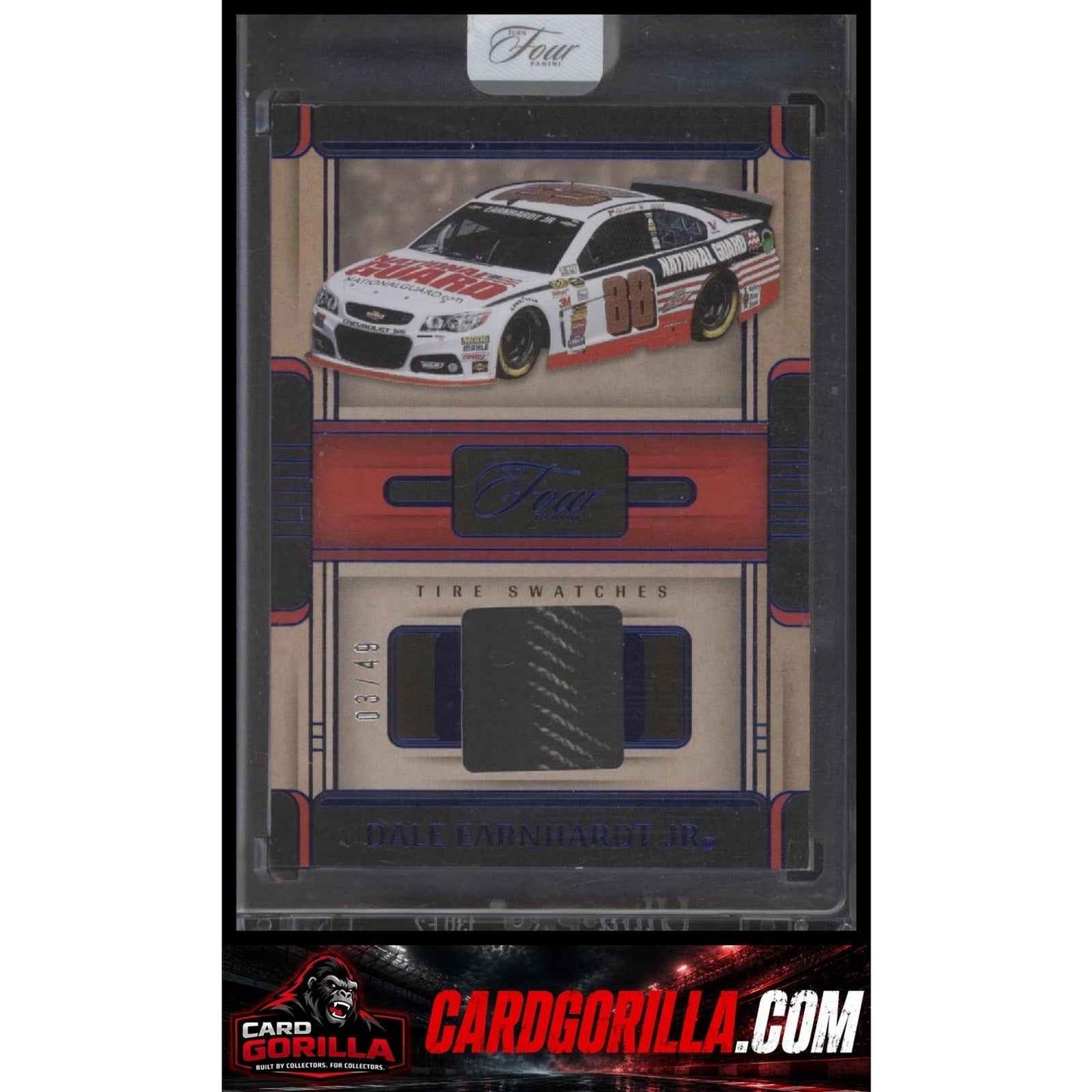 2025 Panini Turn Four #TS-DEJ Dale Earnhardt Jr Tire Swatches Blue #03/49
