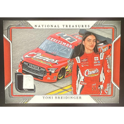 2025 Panini National Treasures Toni Breidinger #7 Track Gear /99