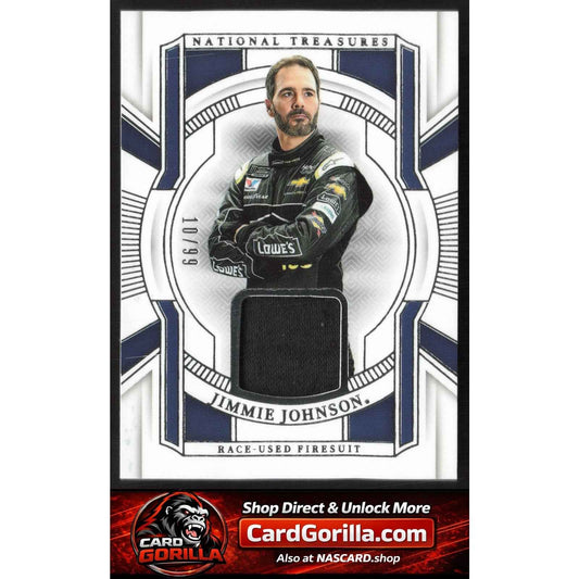 2025 Panini National Treasures #RUF-JJN Jimmie Johnson Race Used Firesuit #/99