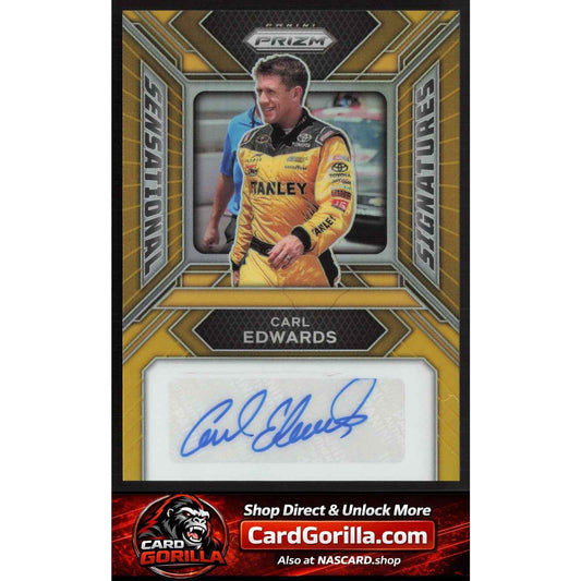 2024 Panini Prizm #SS-CES Carl Edwards Sensational Signatures Gold #/10