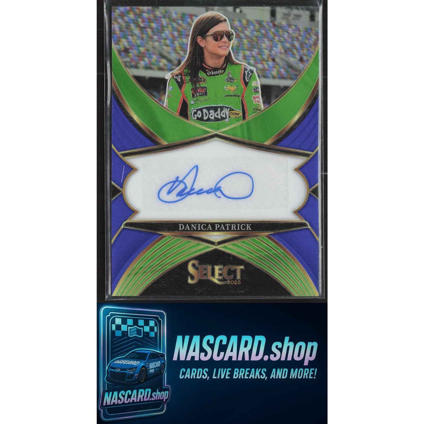 2025 Panini Select #LS-DPK Danica Patrick Legendary Signatures Blue Prizms #/99