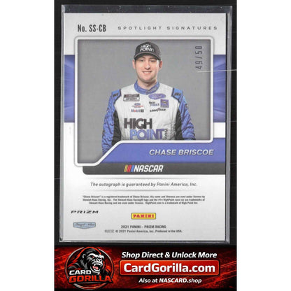 2021 Prizm Chase Briscoe Spotlight Signatures Hyper Prizm Green Yellow #/50