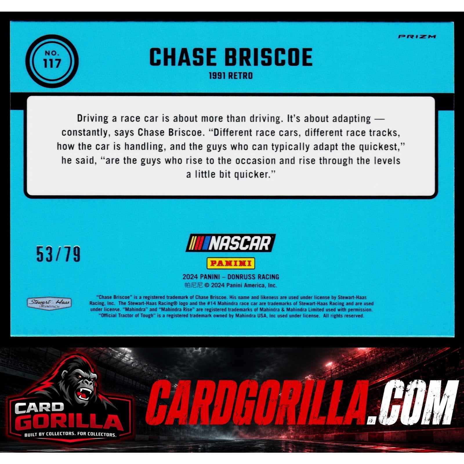 2024 Donruss #117 Chase Briscoe Optic Pink Velocity #/79