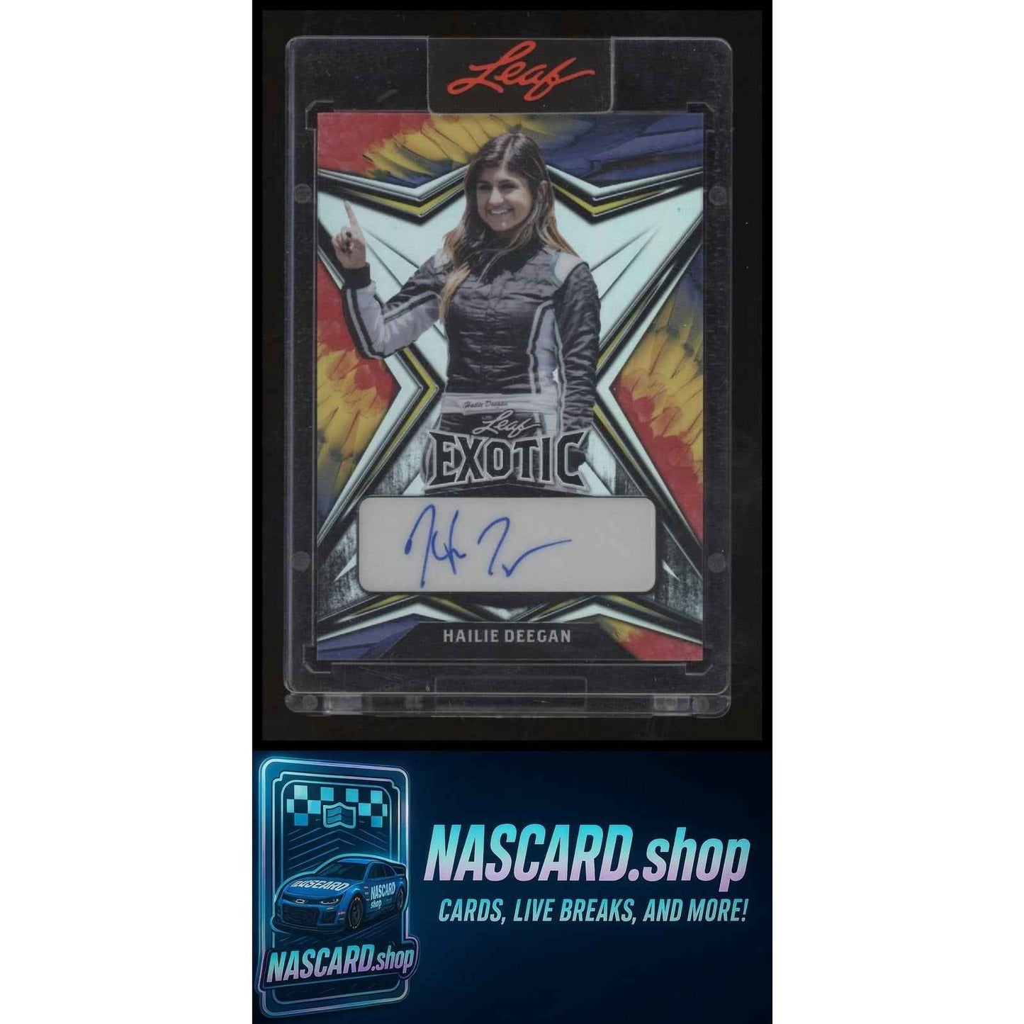 2022 Leaf Exotic - Base Autographs Parrot #EA-HD1 Hailie Deegan #1/6