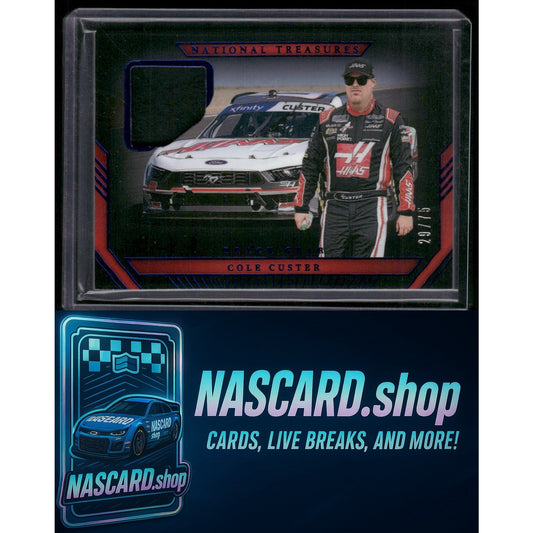2024 Panini National Treasures #TG-CCR Cole Custer Track Gear Blue #/75