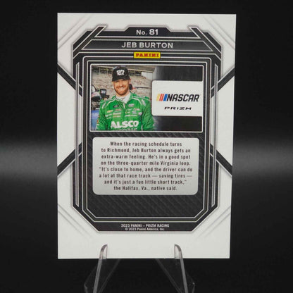 2023 Panini Prizm - Jeb Burton #81 White Sparkle Prizm - NASCARD.shop