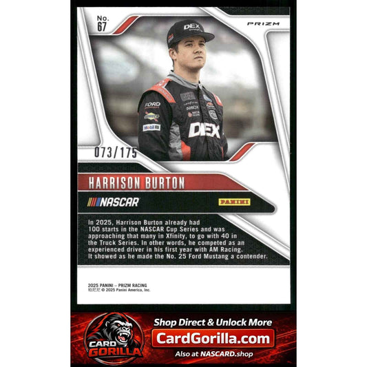 2025 Panini Prizm #67 Harrison Burton Red Power #/175
