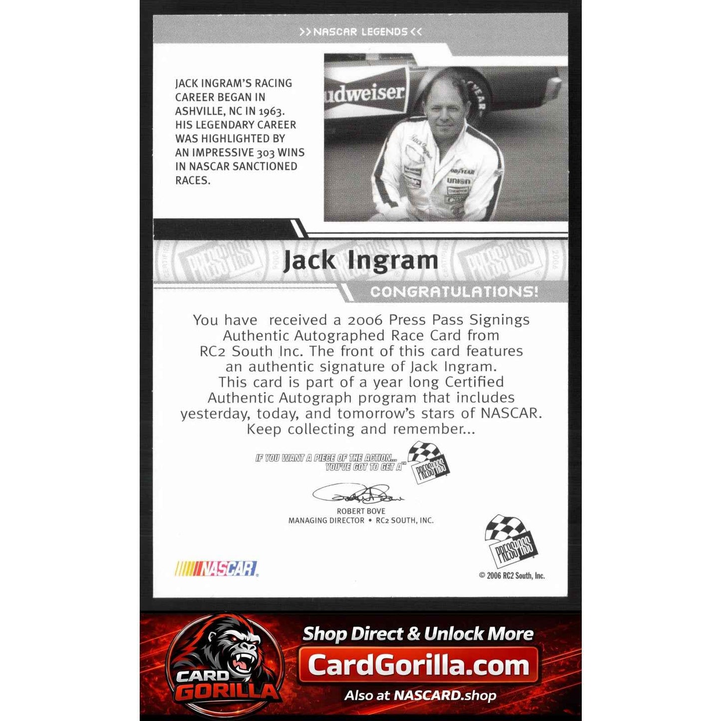 2006 Press Pass #NNO Jack Ingram Signings
