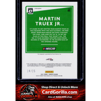 2021 Donruss #45 Martin Truex Jr. Optic Signatures Holo #/25