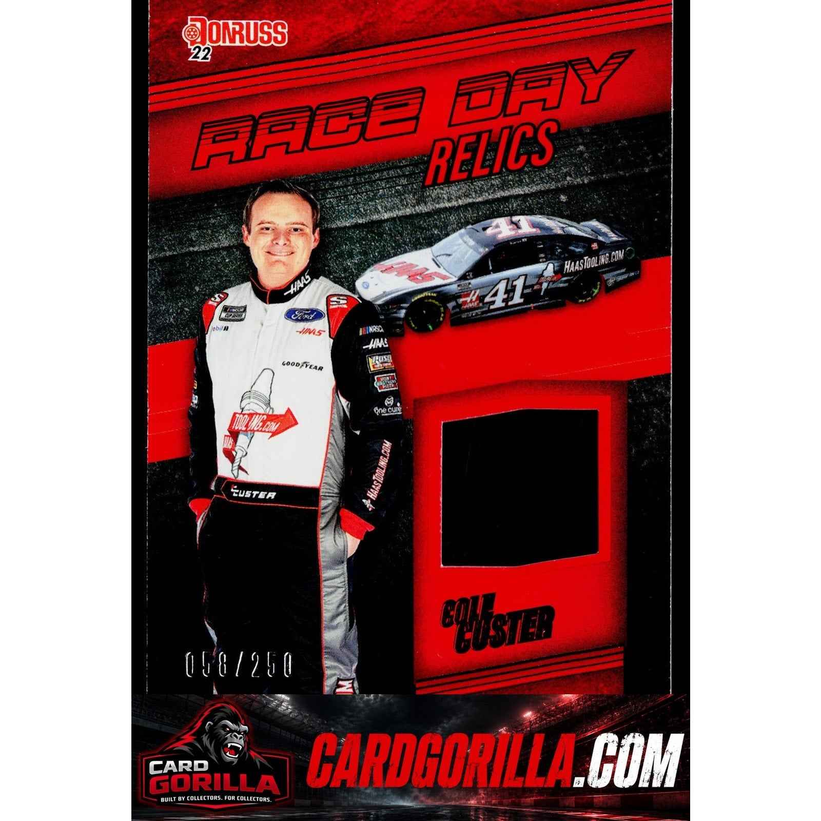 2022 Donruss #RDR-CC Cole Custer Race Day Relics Red #/250