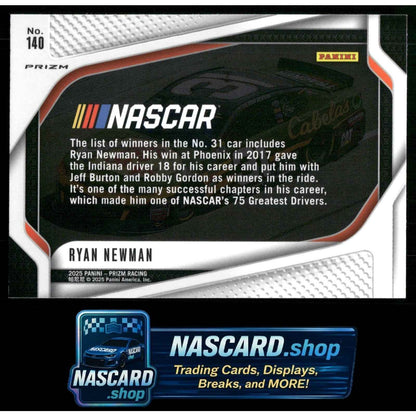 2025 Panini Prizm #140 Ryan Newman White Sparkle