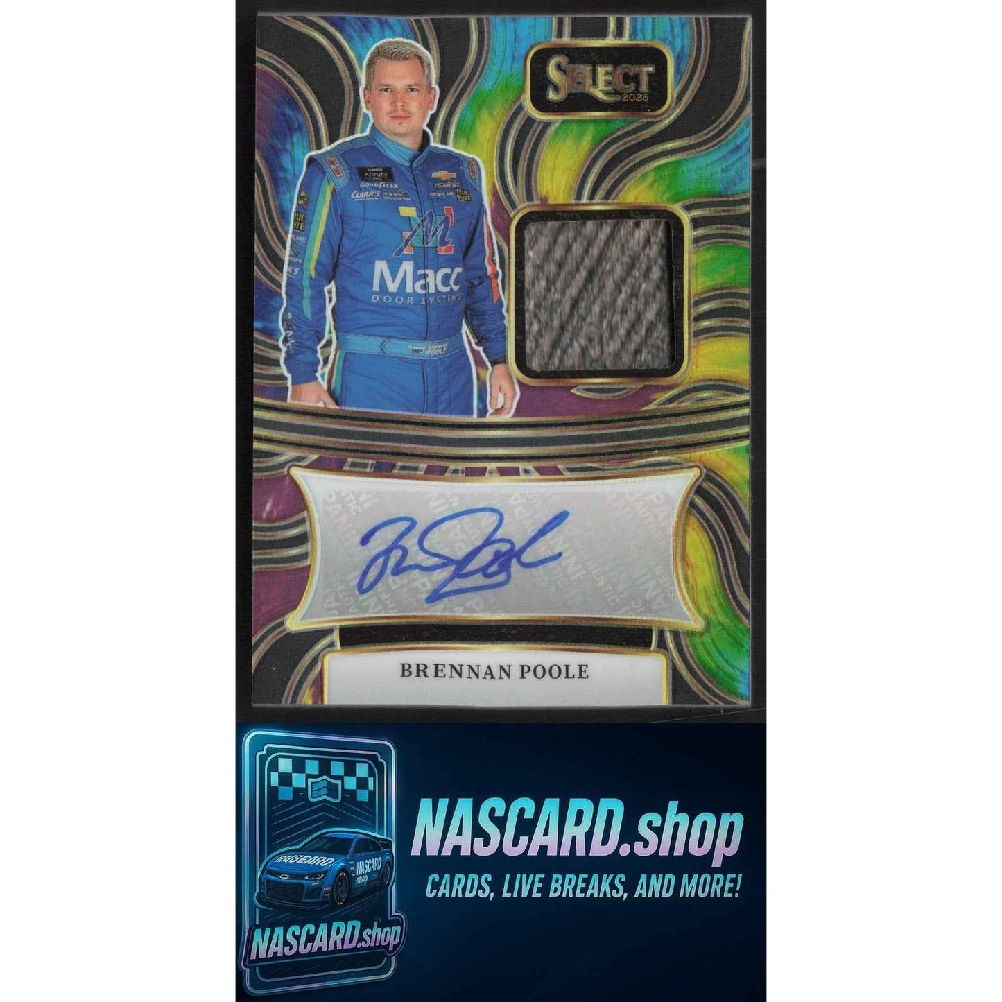 2025 Panini Select Brennan Poole Autographed Memorabilia Tie-Dye Prizms #/25
