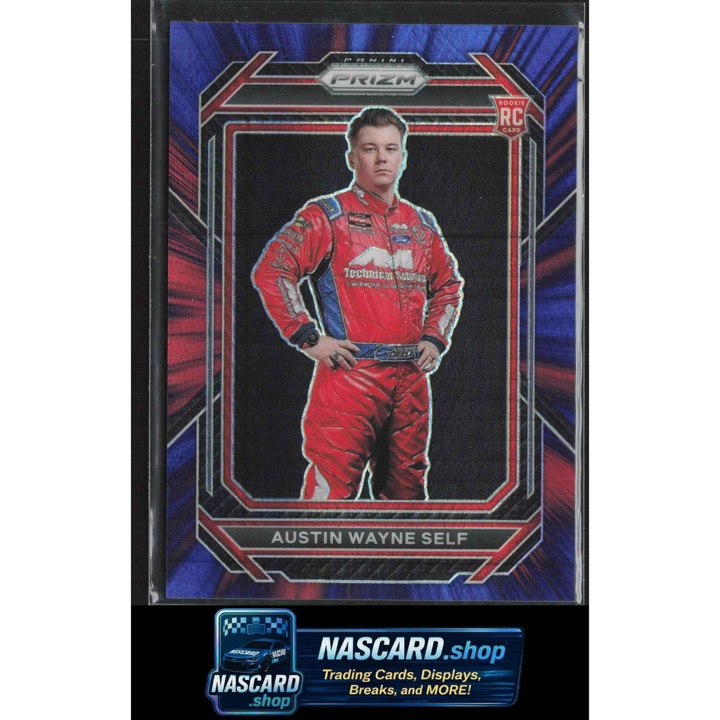 2023 Panini Prizm #22 Austin Wayne Self Hyper Prizm Red and Blue #/299